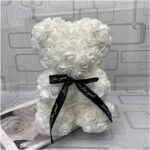 Handmade white rose teddy bear (4)