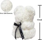 Handmade white rose teddy bear (6)