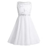 Sequin top junior bridesmaid dress-ivory (3)