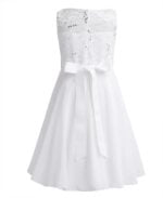 Sequin top junior bridesmaid dress-ivory (4)