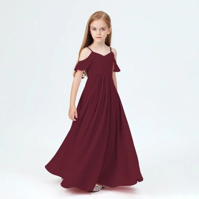 Junior burgundy best sale bridesmaid dress