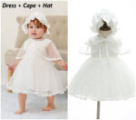 Baby girl christening dress with cape (1)