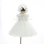 Baby girl christening dress with cape (6)