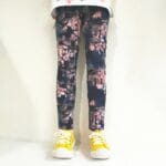 Flower Print Winter Leggings for Girls (3)
