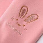 Girls' Rabbit Print Fleece Leggings - pink