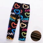 Heart Print Winter Leggings for Girls (2)