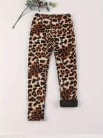 Leopard Print Fleece Leggings for Girls (1)