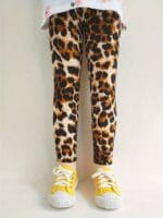 Leopard Print Fleece Leggings for Girls (5)