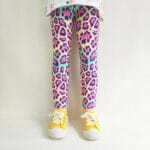Pink Leopard Print Fleece Leggings for Girls (3)