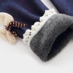 blue Denim Look Fleece Leggings for Girls (3)