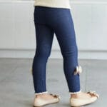 blue Denim Look Fleece Leggings for Girls (5)
