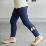 blue Denim Look Fleece Leggings for Girls (7)