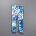 blue tie dye fleece leggings for girls