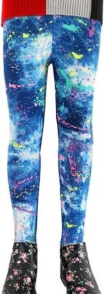 blue tie dye fleece leggings for girls.1