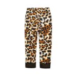 Classic brown, black and cream leopard print fleece leggings for girls with a warm fleece lined interior.