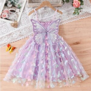 Butterfly Fairy Dress with Adjustable Straps & Wings (1)