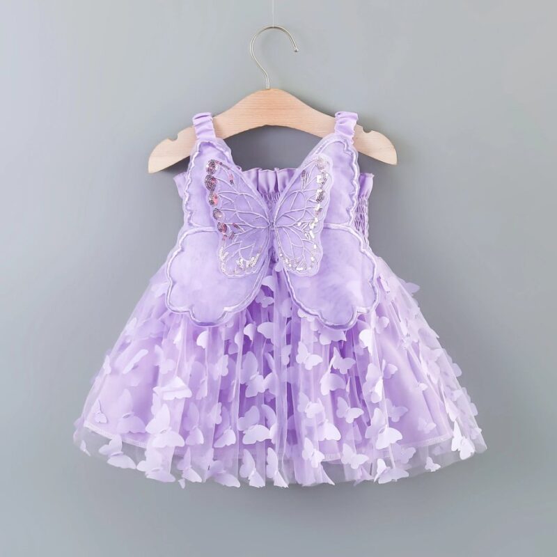 Enchanting Butterfly Fairy Dress with Attached Wings (5)