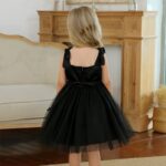 Pearl-Adorned Pleated Tulle Dress - black (3)