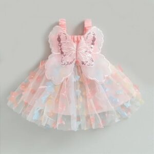 Pink Butterfly Rainbow Fairy Dress with Smocked Bodice (10)