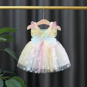 Rainbow Smocked Tulle Fairy Dress (2)