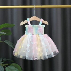 Rainbow Smocked Tulle Fairy Dress (3)