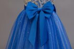 Blue Dazzling Gold Sequin Ball Gown for Special Occasions (6)