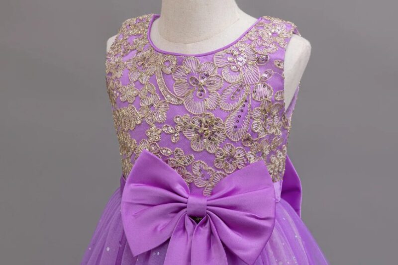 Purple Dazzling Gold Sequin Ball Gown for Special Occasions (5)
