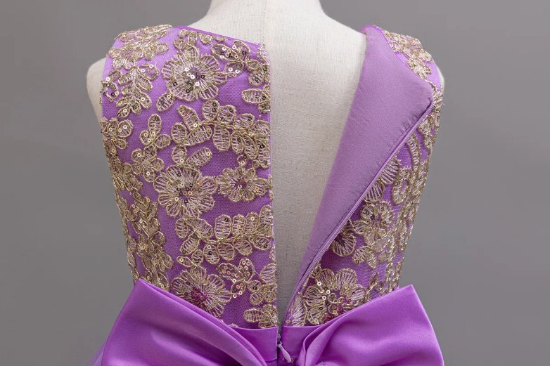 Purple Dazzling Gold Sequin Ball Gown for Special Occasions (6)