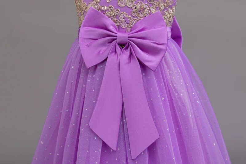Purple Dazzling Gold Sequin Ball Gown for Special Occasions (7)