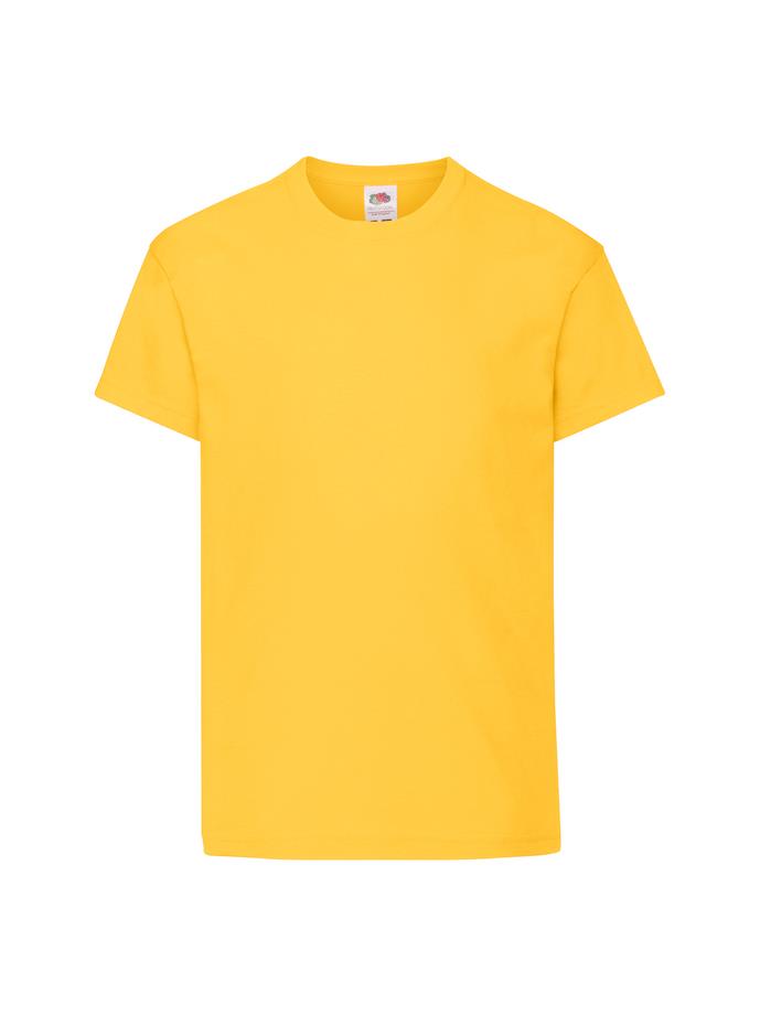 Sunflower yellow kids plain t-shirt, unisex cotton tee for children, soft breathable everyday casual wear