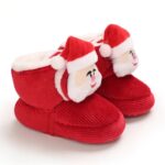 Baby Corduroy Santa Christmas Boots (1) Baby corduroy Santa Christmas boots with plush Santa face, soft faux fur lining and cosy red winter design