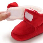 Baby Corduroy Santa Christmas Boots (5) Baby corduroy Santa Christmas boots with adjustable hook and loop fastening and fleece lining